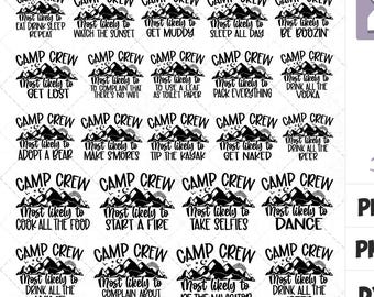 Am wahrscheinlichsten für SVG, Camp Crew Bundle, Camping Crew svg, Sommer Png, Familiencamp, Abenteuer Outdoor svg, Cruise Crew PNG Bundle, Cricut