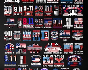 Paquete de SVG "Nunca olvidaremos el 11-S", SVG del Día del Patriota 11-S, SVG conmemorativo del 11-S, Paquete de SVG "Nunca olvidaremos", SVG "11 de septiembre, nunca olvidaremos", PNG