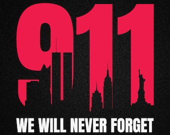 Nunca olvidaremos el 11-S SVG: Gráfico conmemorativo del Día del Patriota (Descarga digital)
