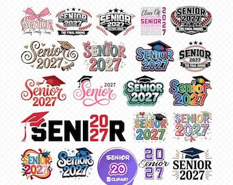 Senior 2027 Png Bundle, Class Of 2027 Png, Brushstroke Senior Png, Senior Mom Png, Graduation Png, Coquette Senior 2027, High School Png