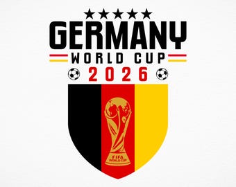 Selección de fútbol de Alemania SVG PNG, imágenes prediseñadas del Mundial 2026, sublimación para aficionados de Alemania, SVG de equipo de fútbol, gráfico de la bandera de Alemania, descarga digital