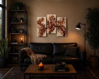 Full Bloom – Three-Piece Floral Art Collection, Abstract Nature Wall Decor