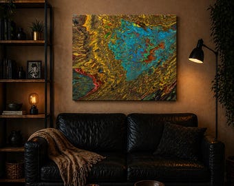 Vortex Designs Abstract Ocean Waves Canvas Art Print – Immersive Serene Visual Experience