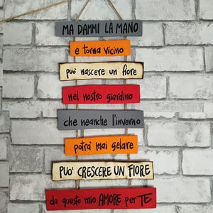 Targa in legno frase canzone Rino Gaetano