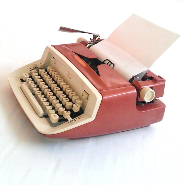 RESERVE for SANDRA Vintage Sears Typewriter Copper and Ivory