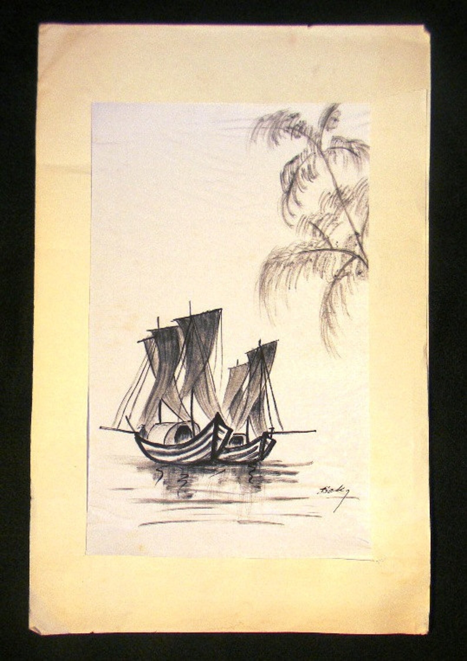 2 1963 Vietnamese Original Ink on Silk Painting BeKy | Etsy 