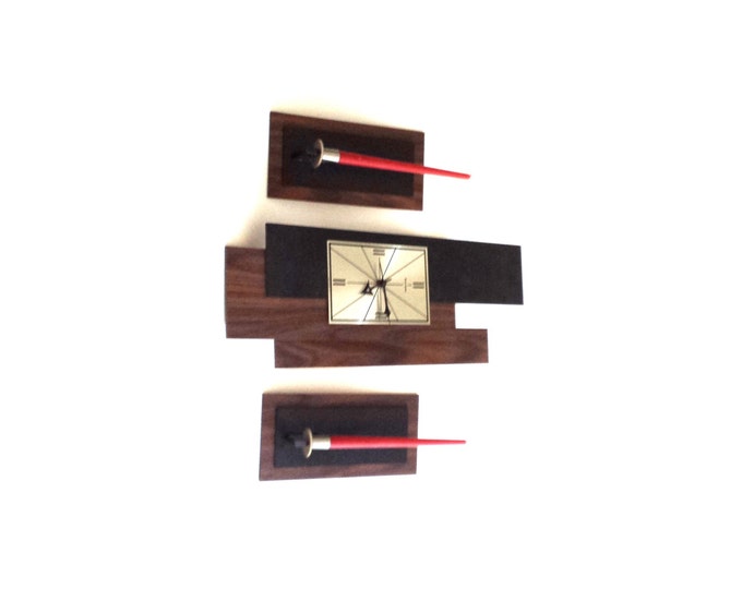 Mid Century Wall Clock Candle Holder Set VERICHRON Danish Etsy