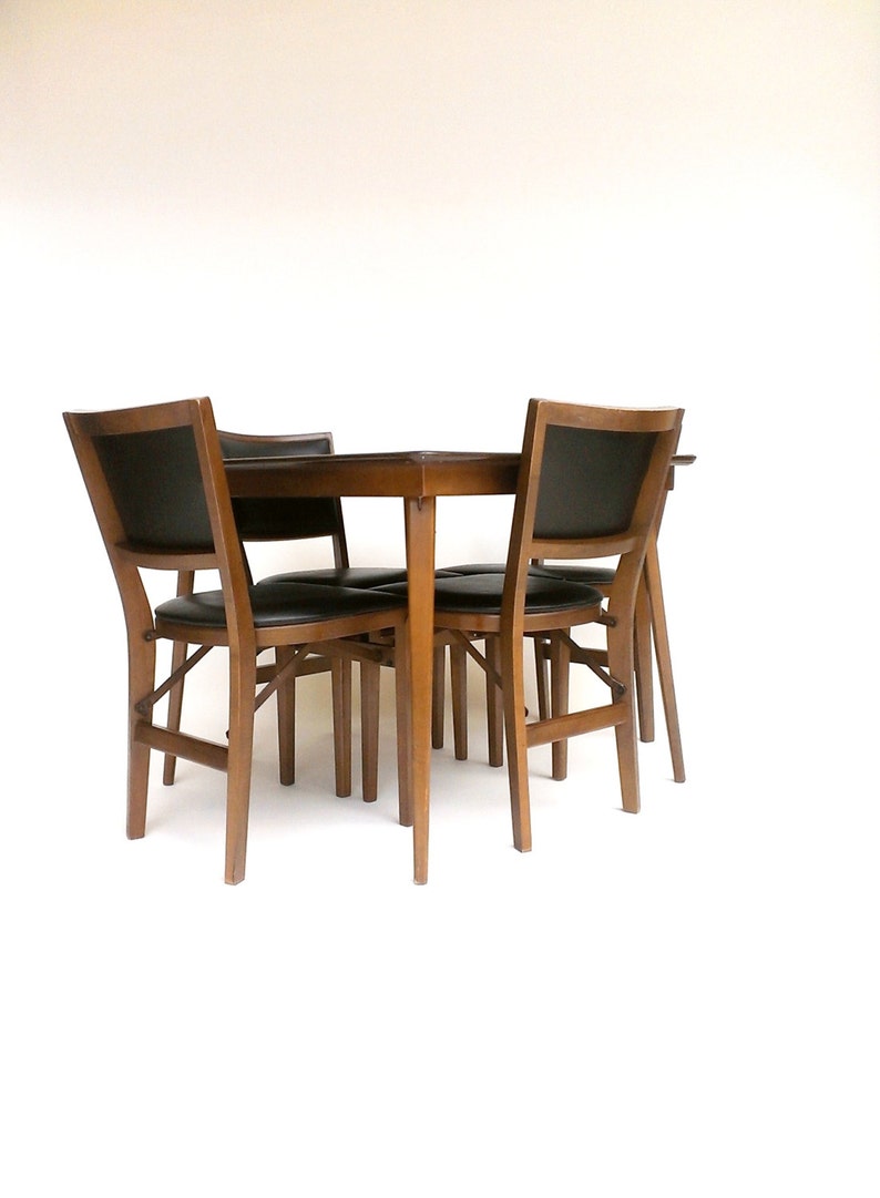 Stakmore Folding Table Chairs Card Table Four Chair Set Etsy