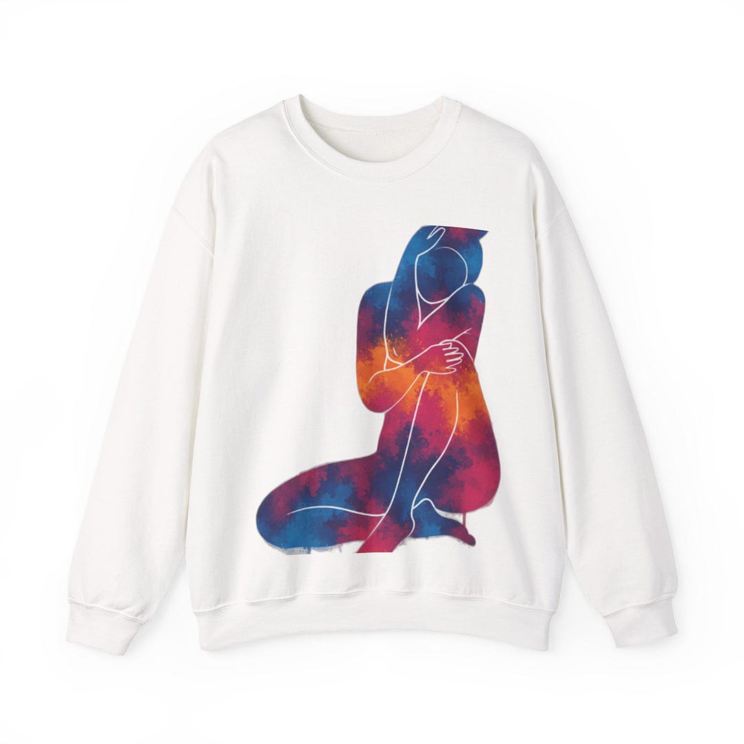 Abstract Art Sweatshirt Women Modern Contemporary Design Unique ...