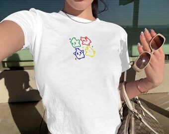 Embroidered Galaxy Luma Star Baby Tee, Retro Mario Gaming T-shirt, Vintage Cozy Gamer Girl Sweatshirt, Cute Birthday Gift