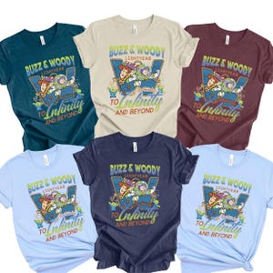 Toy Story Buzz and Woody T-shirt, Retro To Infinity Beyond Toddler Shirt, Vintage Buzz Lightyear & Woody Sweatshirt, Pixar Friendship Tee 画像 6
