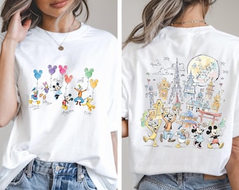 Two Sided Vintage Epcot World Showcase Sketch T-shirt, Retro Mickey Friends Toddler Shirt, Disney Traveler Sweatshirt, Family Trip Outfit