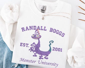Embroidered Randall Boggs Baby Tee, Retro Monster University T-shirt, Vintage Disney Fan Sweatshirt, Cute College Park Outfit Gift
