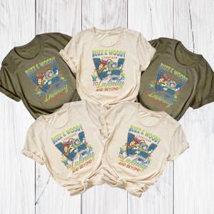 Toy Story Buzz and Woody T-shirt, Retro To Infinity Beyond Toddler Shirt, Vintage Buzz Lightyear & Woody Sweatshirt, Pixar Friendship Tee 画像 9