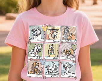 Disney Dogs Polaroid T-shirt, Retro Pluto Bolt Nana Toddler Shirt, Vintage Lady Tramp Slinky Sweatshirt, Aesthetic Disney Dog Mom Apparel
