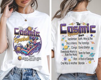 Two Sided Cosmic Rewind Tour T-shirt, Mickey Friends Galaxy Toddler Shirt, Epcot Setlist Sweatshirt, Vintage Retro Disney World Space Theme