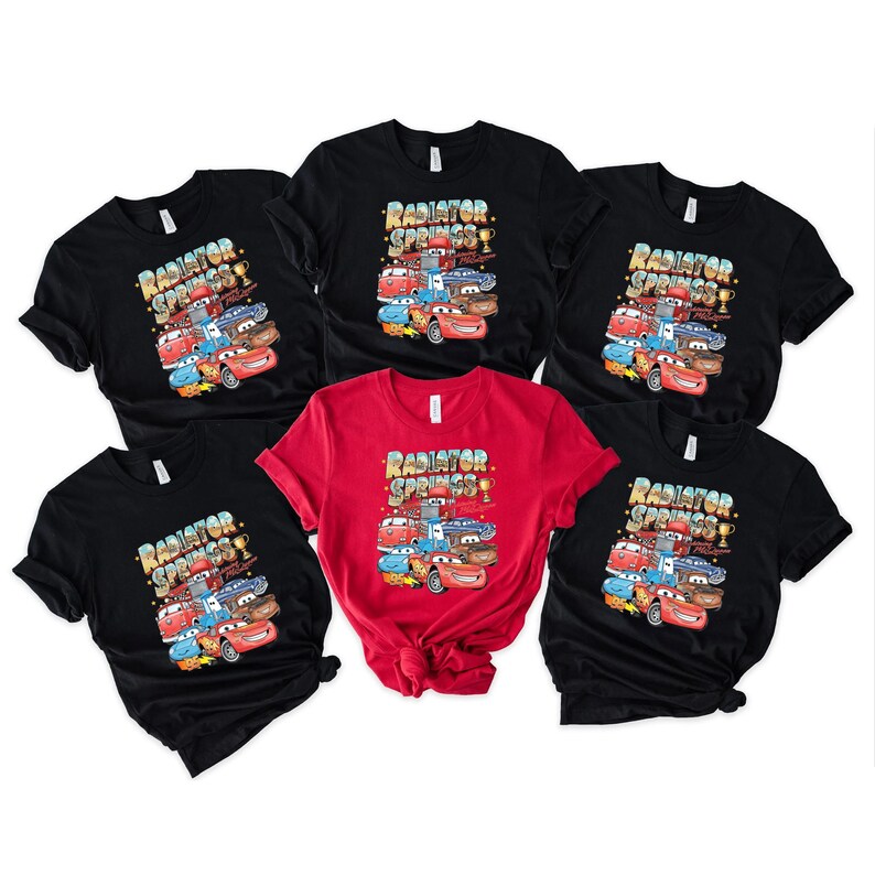 T-shirt carte postale Radiator Springs, chemise Lightning McQueen 95 pour tout-petits, sweat-shirt voitures rétro Disney, t-shirt vintage Mater and Friends image 4