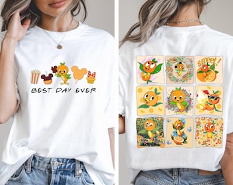 T-shirt le plus beau jour de tous les temps avec oiseau orange recto-verso, chemise EPCOT rétro pour tout-petits avec fleurs et jardin, sweat-shirt vintage des fans de Disney, cadeaux de vacances
