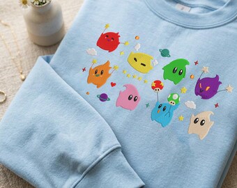 Embroidered Luma Star Galaxy Baby Tee, Retro Gaming Aesthetic T-shirt, Space Adventure Fan Sweatshirt, Vintage Style Gaming Gift