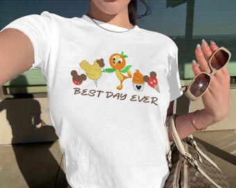 Embroidered Orange Bird Disney Snacks Baby Tee, Vintage Theme Park Foodie T-shirt, Vacation Lover Sweatshirt, Family Trip Matching