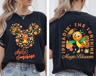Two Sided Vintage Orange Bird Mickey Head T-shirt, Retro EPCOT Flower Garden Toddler Shirt, Disney Adult Sweatshirt, Florida Vacation Gift