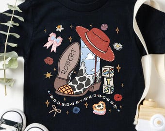 Custom Toy Story Kids T-Shirt, I Knew It I Knew You Kids Shirt, Toy Story Woody and Buzz Kids Tee, Custom Kids Name Gift, Western Kids Shirt