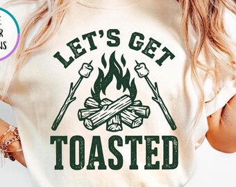 Comfort Colors® Let’s Get Toasted Shirt, Summer Camping Tee, Funny Campfire T-Shirt, Smores Camping Shirt, Retro Outdoor Adventure Tee