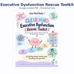 Executive Dysfunction Rescue Toolkit | Neurodivergent Printable