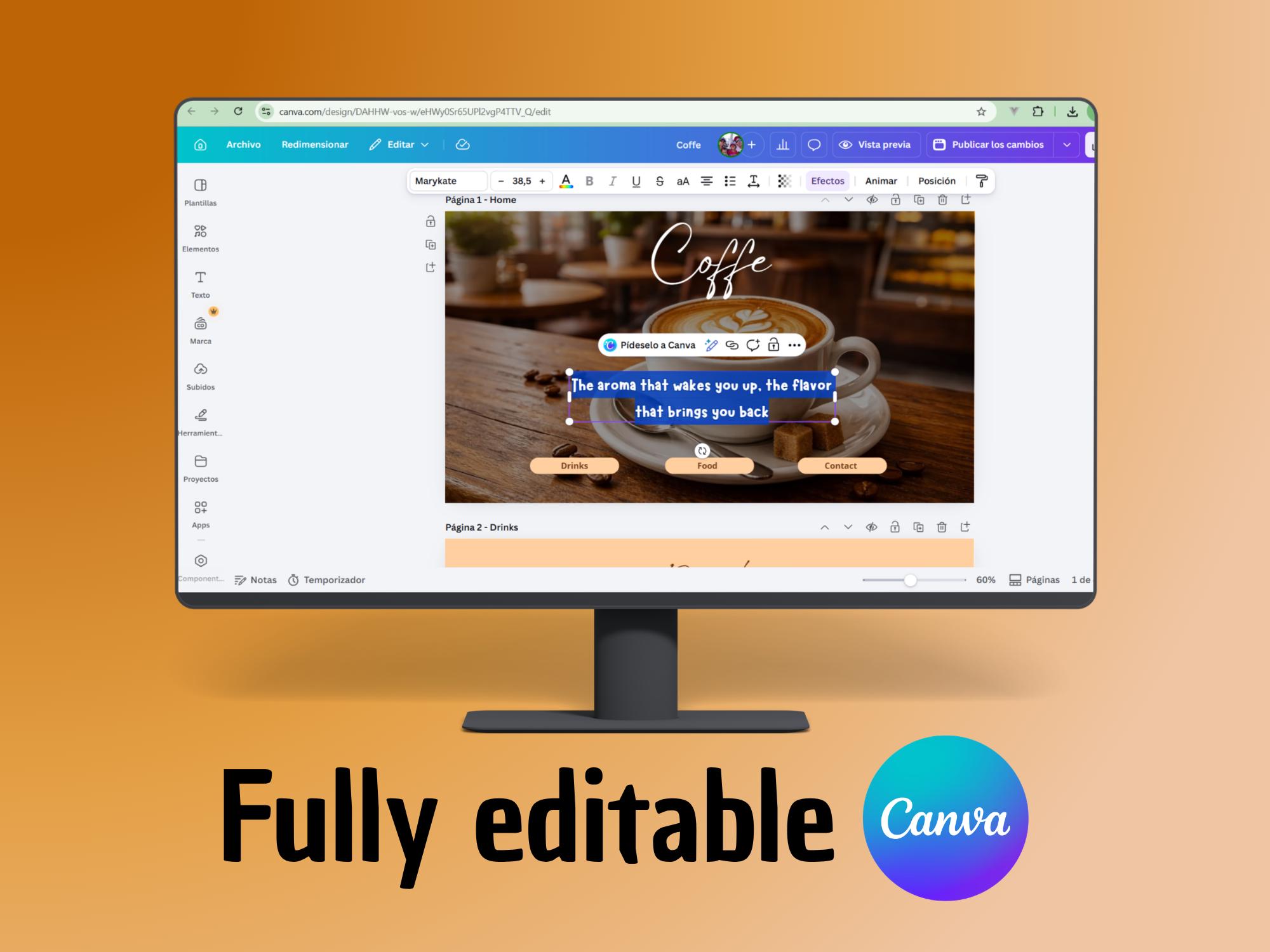 Qr Menu Html Template Editable QR Code Menu Website Template for Cafes | Digital Menu Canva ...