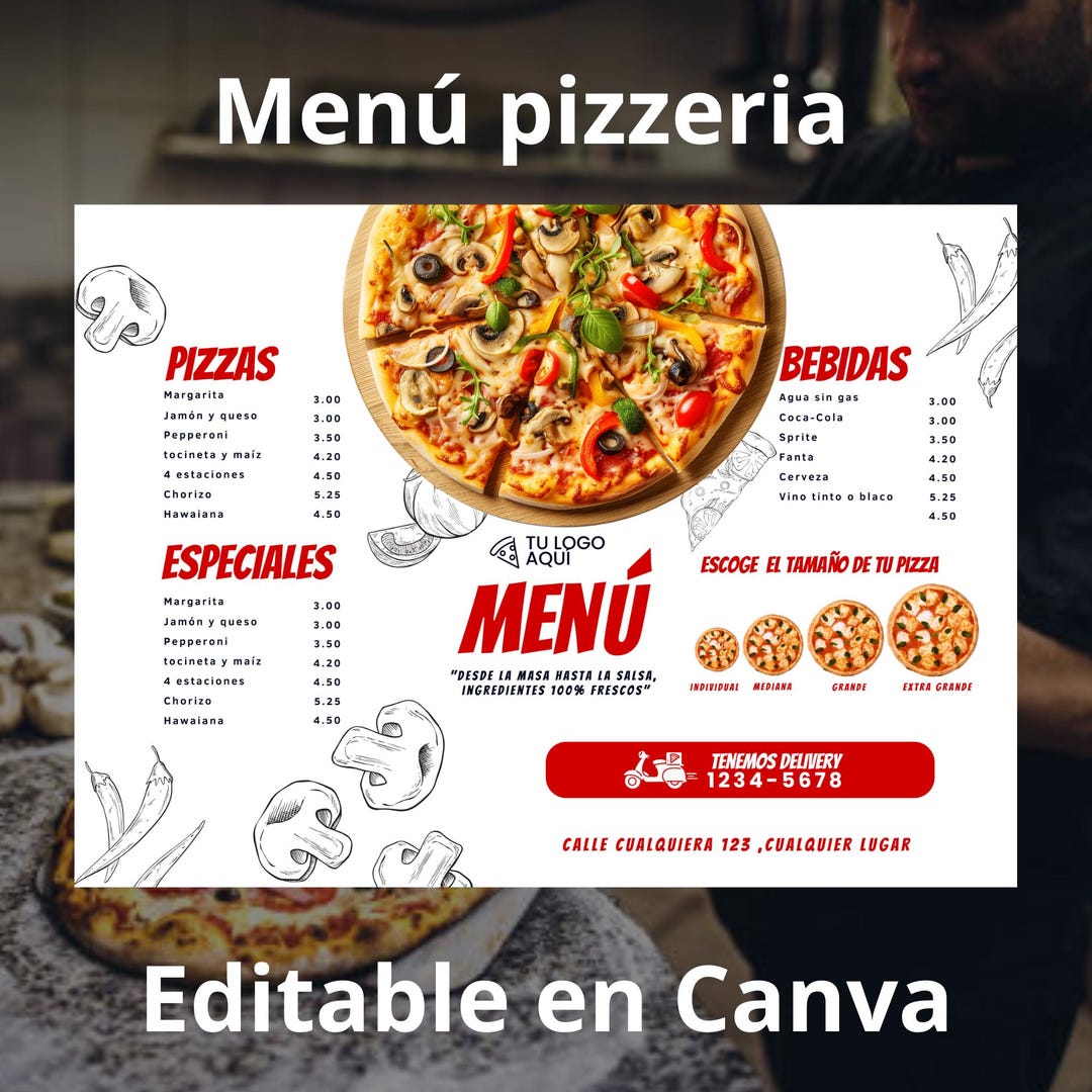 Editable Pizza Menu.pdf Editable Pizzeria Menu Template in Canva | Pizza Restaurant Menu ...
