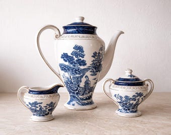 Zabytkowy japoński zestaw do herbaty Double Phoenix firmy N.K.T. Ironstone Japan