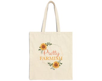 Pretty Farmish Sunflower Tote Bag | Lahoma Springs Canvas Tote