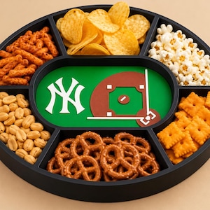 Vassoio per snack da baseball dei New York Yenkees, organizer per feste sportive stampato in 3D, regalo unico per gli appassionati di baseball, 24 × 19 cm (9,5 × 7,5 pollici)