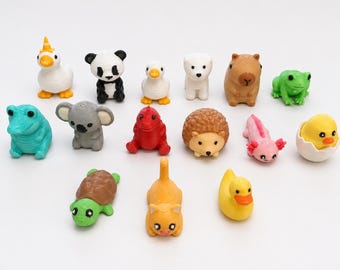 Set de minifiguras de animales / Pequeñas y adorables mascotas de escritorio / Miniaturas kawaii para manualidades, jardines de hadas y casas de muñecas / Animales de bolsillo