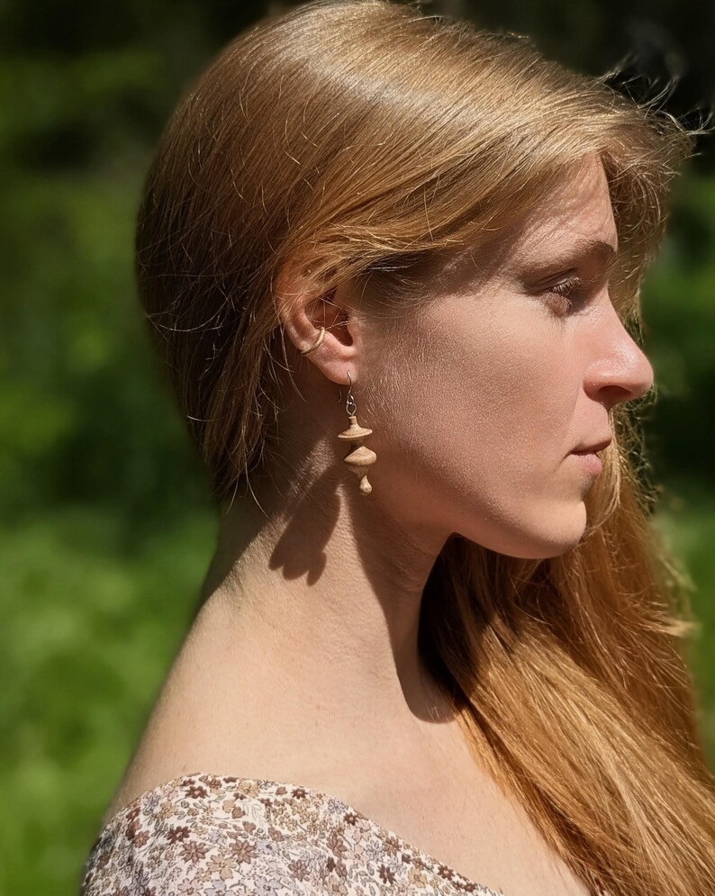 Drop Earrings Made of Solid Oak Wood, Handcrafted by Bill the ...
