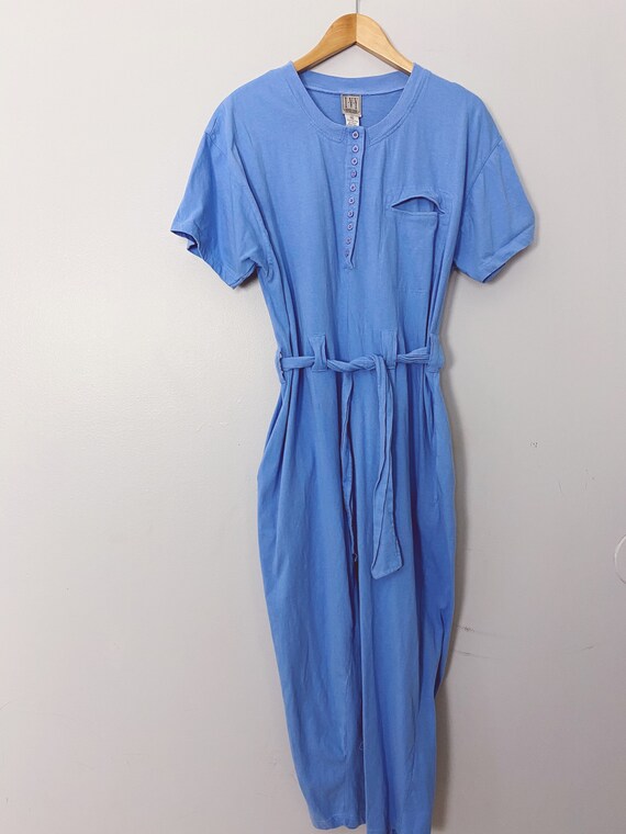 vintage cornflower blue cotton jumpsuit