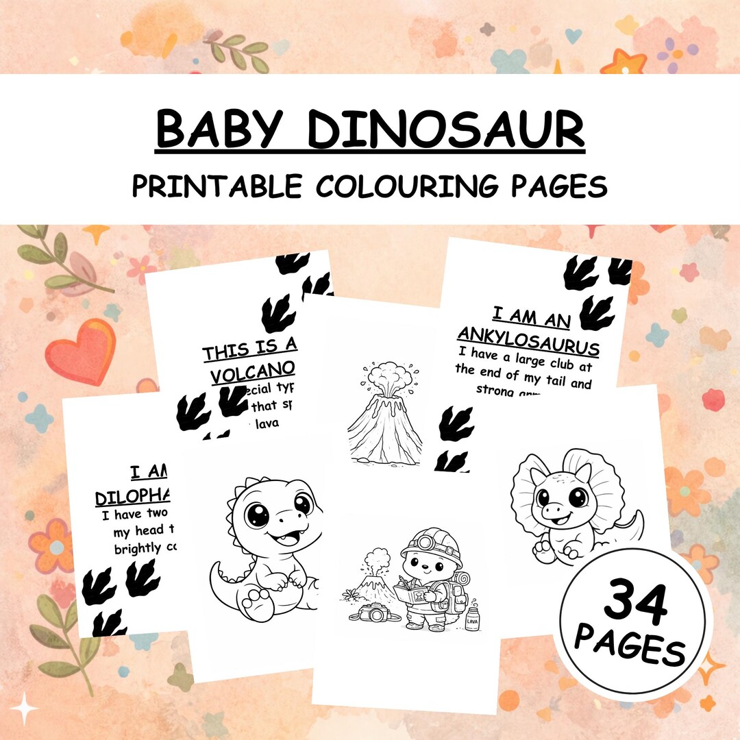 Baby Dinosaur Coloring Pages Printable | Kids Activity Book PDF ...