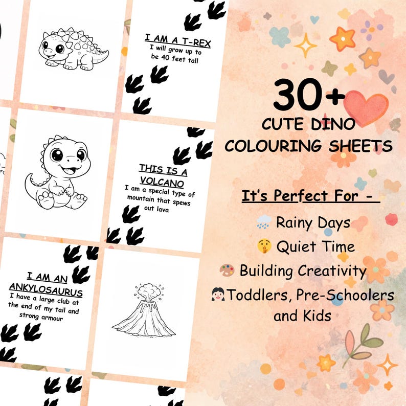 Baby Dinosaur Coloring Pages Printable | Kids Activity Book PDF ...