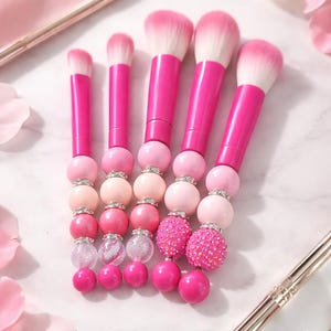 Handcrafted Beaded Makeup Brushes, Glam Sparkle Beauty Routine Accessories