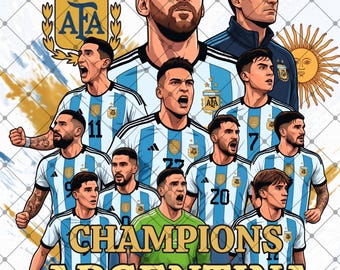 Argentinië Wereldkampioen 2026 PNG-afbeelding (digitale download)