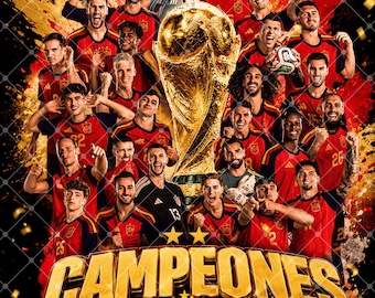 Spanje Wereldkampioen 2026 PNG, Voetbal Sublimatie Ontwerp, Voetbalfan PNG, La Roja Digitale Download, DTF Ontwerp