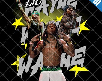 Lil Wayne 2026 Tour PNG-Datei: Hip Hop Rapper Digitale Datei Sofort-Download
