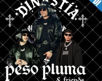 Peso Pluma Dinastia Tour PNG-Dateien; Digitaler Download. PNG bereiter Druck zum Tshirt