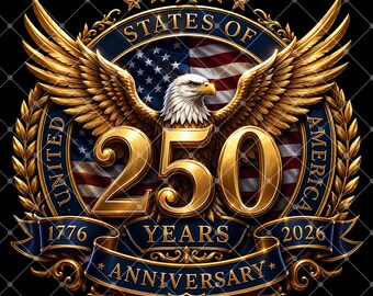 250e verjaardag VS, onafhankelijkheidsdag 1776-2026, America 250 Eagle, 4 juli, png