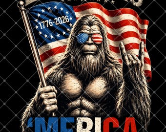 Patriottische afbeelding Bigfoot, png, VS, 250e verjaardag (digitale download)