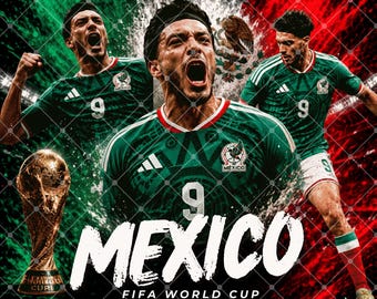 Raul Jimenez Wereldbeker Mexico 2026, png-ontwerp (digitale download)