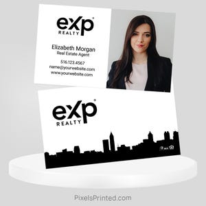printed EXP realty business cards, EXP realtor business cards, real estate business cards - thick, color both sides