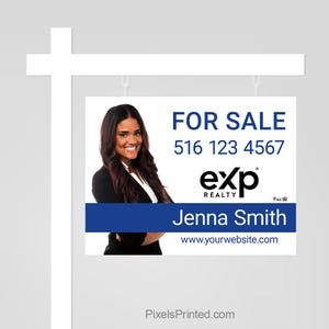 printed EXP realty for sale sign panel, realtor open house sign, real estate sign panel - 3 mm aluminum sign - full color both sides