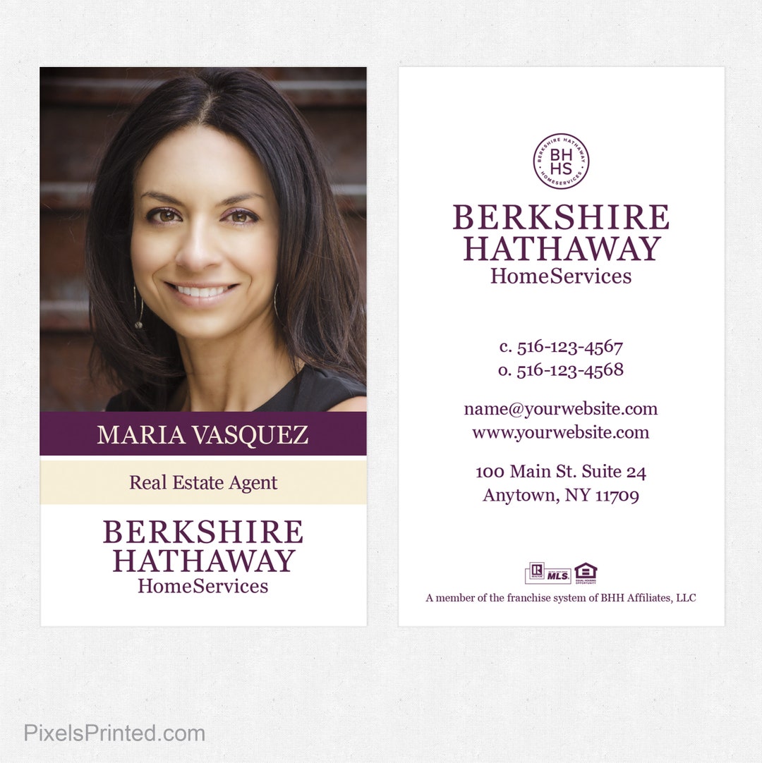 Berkshire Hathaway Real Estate Business Cards Thick Color Etsy