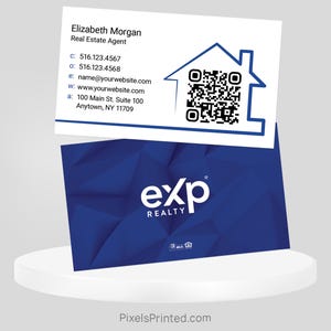 printed EXP realty business cards, EXP realtor business cards, real estate business cards - thick, color both sides